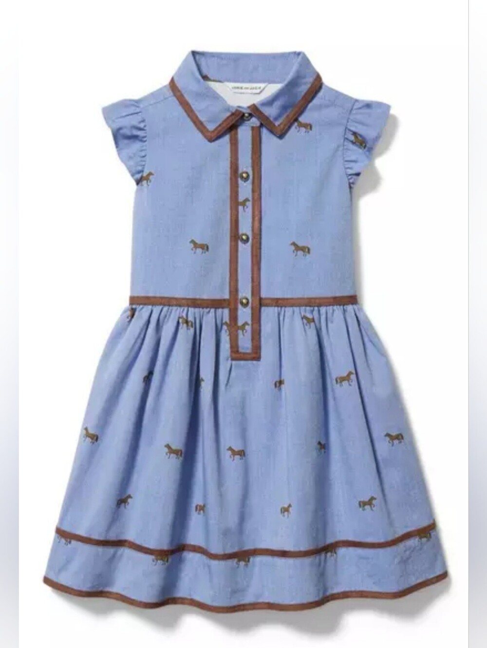 Janie & Jack horse print Oxford dress